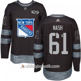 Män Ishockey New York Rangers Tröja Rick Nash 61 1917-2017 100th Anniversary Adidas Svart Authentic